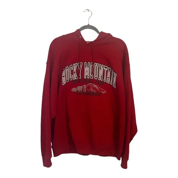 Rocky Mountain National Park Maroon Sweatshirt Old School Style - Picture 2 of 6